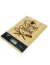 Balance de cuisine numérique en bambou naturel gravée "Reine de la Cuisine" – Précision 1g et Design Éco-responsable