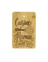 Planche à Découper en Bambou Gravée "Cuisine de Maman" - Plateau de Présentation Naturel 22x14cm