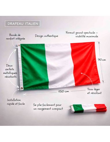 Drapeau National Haute Résistance 150x90cm avec Œillets – Qualité Premium pour Décoration Intérieure & Extérieure