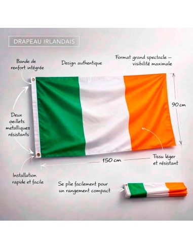 Drapeau National Haute Résistance 150x90cm avec Œillets – Qualité Premium pour Décoration Intérieure & Extérieure
