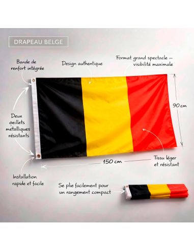 Drapeau National Haute Résistance 150x90cm avec Œillets – Qualité Premium pour Décoration Intérieure & Extérieure