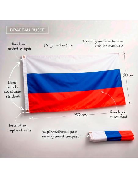 Drapeau National Haute Résistance 150x90cm avec Œillets – Qualité Premium pour Décoration Intérieure & Extérieure