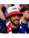 Chapeau Bob France Bleu Blanc Rouge – Chapeau de Supporter Tricolore en Polyester avec Inscription Allez La France