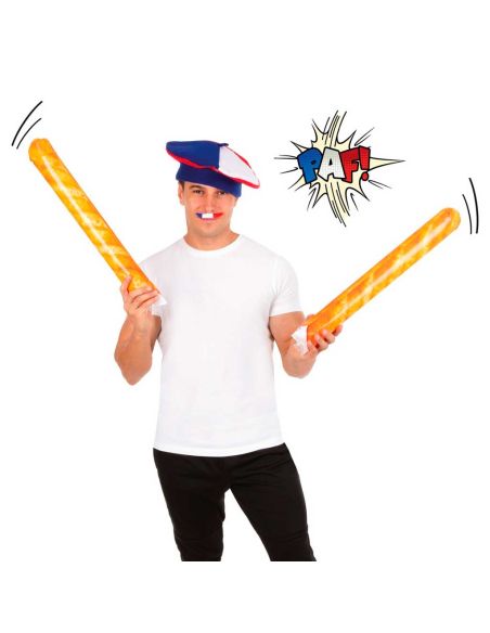Clap Clap Gonflable Baguette de Pain – Paire de Tap Tap Supporter de 55cm Réutilisables pour Événements Sportifs et Festifs Fran