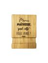 Cadeau Maître et Maîtresse Fin d'Année – Support Téléphone en Bambou Gravé "Merci pour cette belle année"