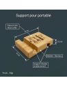 Cadeau Maître et Maîtresse Fin d'Année – Support Téléphone en Bambou Gravé "Merci pour cette belle année"