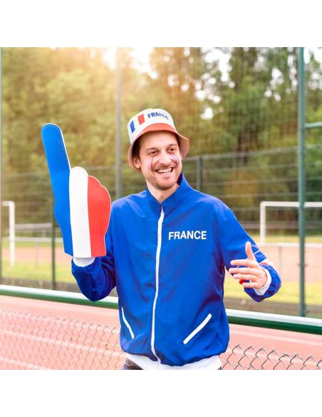 Main de Supporter en Mousse France Bleu Blanc Rouge - Doigt Géant