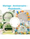 Grande Arche à Ballons Ronde en Métal Doré 210x240 cm - Support Décoration Mariage & Anniversaire