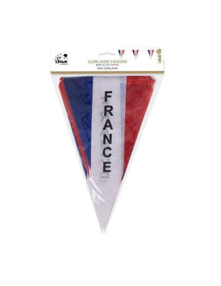 Guirlande Fanions France Bleu Blanc Rouge 5 Mètres - Décoration Supporter Polyester