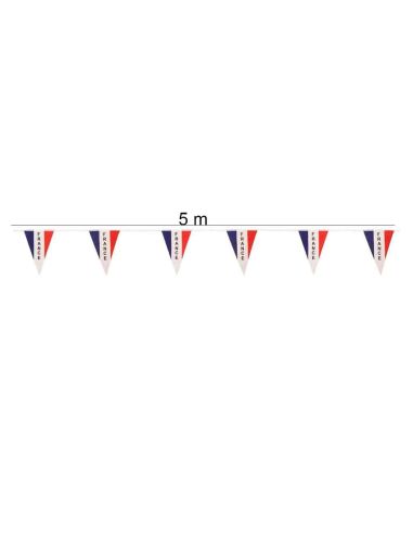 Guirlande Fanions France Bleu Blanc Rouge 5 Mètres - Décoration Supporter Polyester