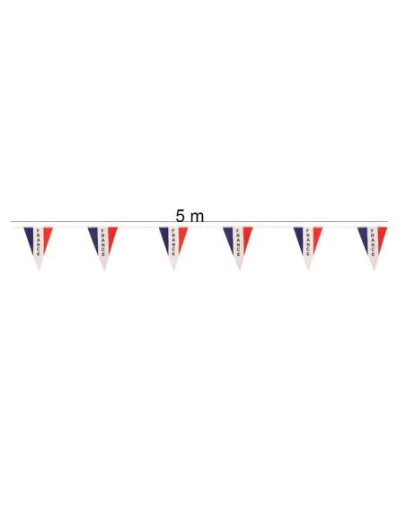 Guirlande Fanions France Bleu Blanc Rouge 5 Mètres - Décoration Supporter Polyester