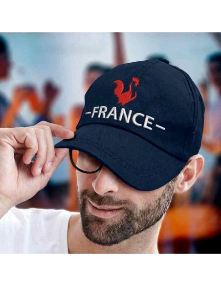 Casquette Bleu Marine Brodée "FRANCE" - Taille Réglable