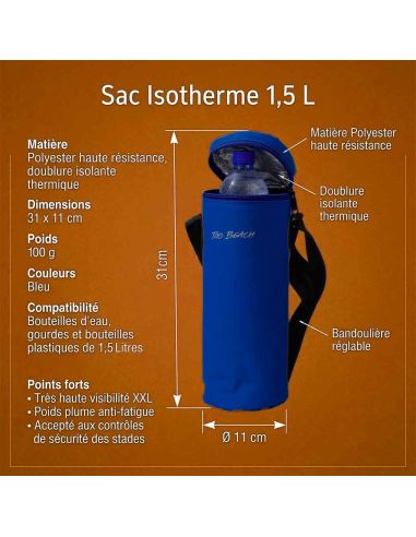 Porte-bouteille isotherme 1,5 Litres sacoche fraîcheur avec sangle réglable