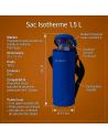 Porte-bouteille isotherme 1,5 Litres sacoche fraîcheur avec sangle réglable