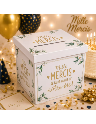 The-Replicant.com | Urne de Mariage Élégante : "Mille Mercis de faire partie de notre vie"