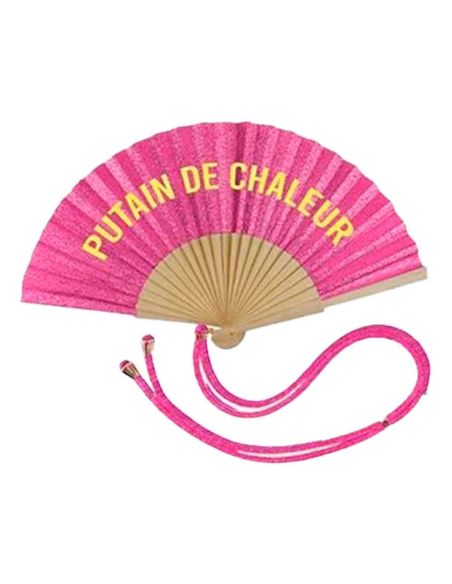 Éventail à Message Humour et Paillettes Avec Cordon Détachable