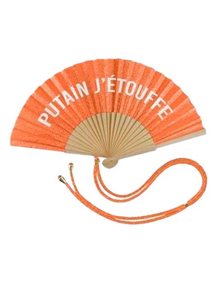 Éventail à Message Humour et Paillettes Avec Cordon Détachable