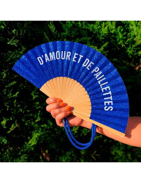 Éventail à Message Humour et Paillettes Avec Cordon Détachable