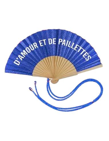 Éventail à Message Humour et Paillettes Avec Cordon Détachable