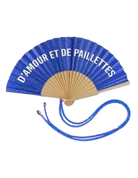 Éventail à Message Humour et Paillettes Avec Cordon Détachable