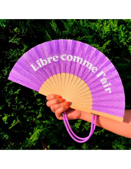 Éventail à Message Humour et Paillettes Avec Cordon Détachable