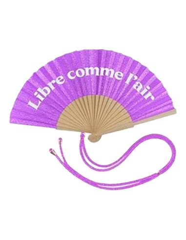 Éventail à Message Humour et Paillettes Avec Cordon Détachable