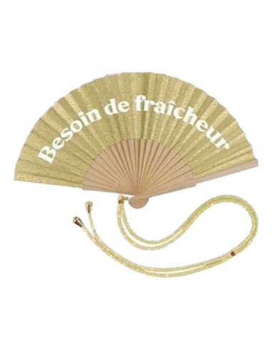 Éventail à Message Humour et Paillettes Avec Cordon Détachable