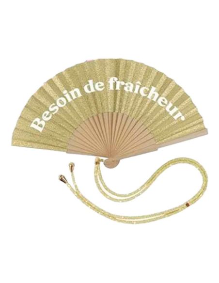Éventail à Message Humour et Paillettes Avec Cordon Détachable