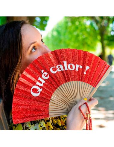 Éventail à Message Humour et Paillettes Avec Cordon Détachable