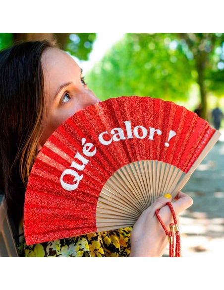 Éventail à Message Humour et Paillettes Avec Cordon Détachable