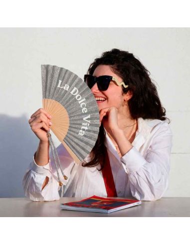 Éventail à Message Humour et Paillettes Avec Cordon Détachable