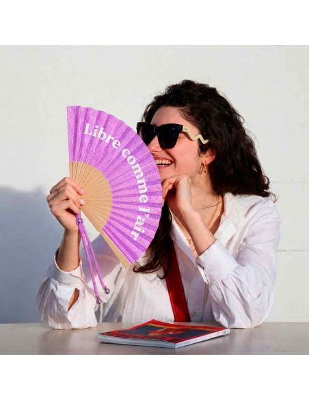 Éventail à Message Humour et Paillettes Avec Cordon Détachable