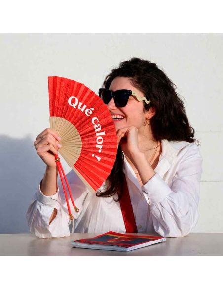Éventail à Message Humour et Paillettes Avec Cordon Détachable