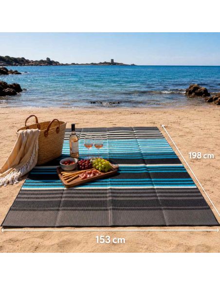 Natte de Plage Pliante 2 Places - 3 Modèles Disponibles - Dimension : 198 x 153 cm