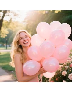Sachet de 25 Ballons Rose - Dimensions : 30 x 30 cm 2