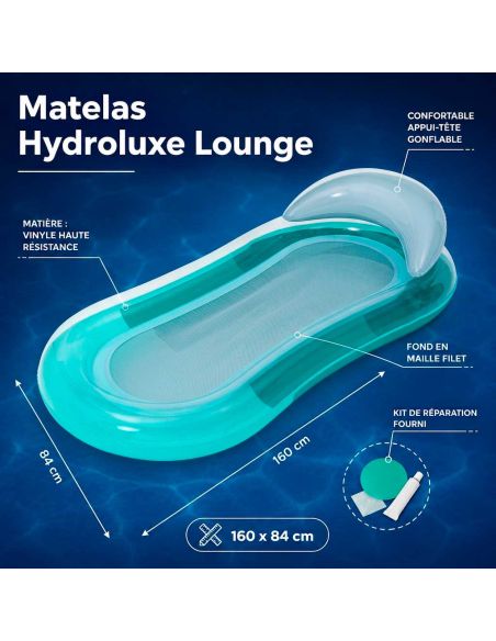 Matelas Hydroluxe Lounge - Dimensions : 160 x 84 cm - Différents Coloris