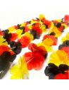 Collier Hawaïen Supporter Allemagne et Belgique - Couronne de Fleurs Noir Rouge Jaune