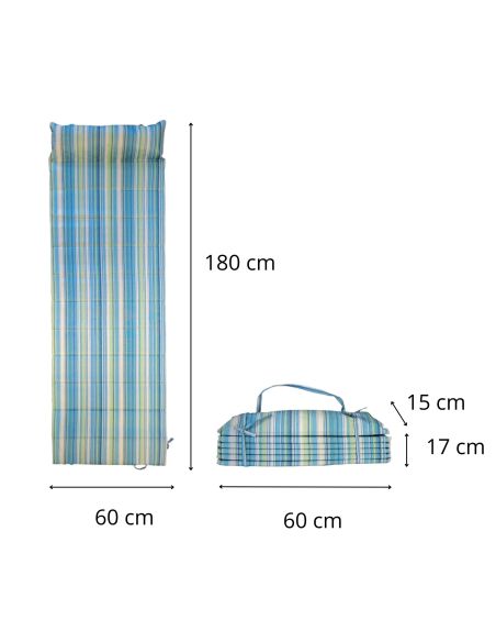 Matelas pliable de plage avec coussin intégré et poignée