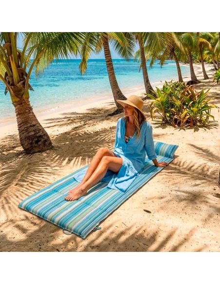 Matelas pliable de plage avec coussin intégré et poignée