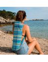 Matelas pliable de plage avec coussin intégré et poignée