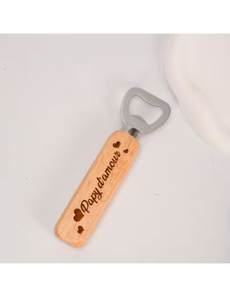 Décapsuleur personnalisé en bois 'Papy d'amour'