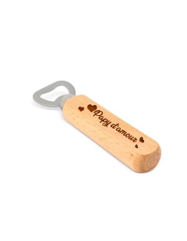 Décapsuleur personnalisé en bois 'Papy d'amour'