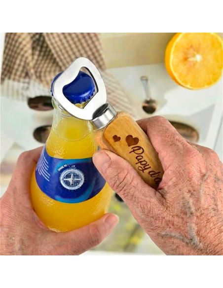 Décapsuleur personnalisé en bois 'Papy d'amour'