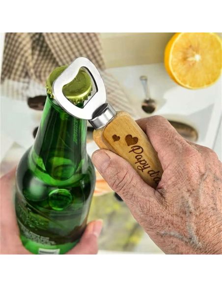 Décapsuleur personnalisé en bois 'Papy d'amour'