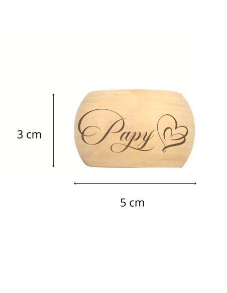 Rond de serviette en bois gravé Papy