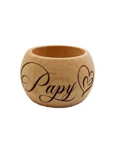 Rond de serviette en bois gravé Papy