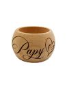 Rond de serviette en bois gravé Papy