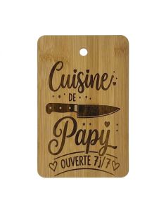 Planche à découper en bambou gravée Cuisine de Papy