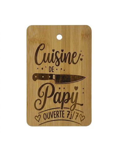 Planche à découper en bambou gravée Cuisine de Papy