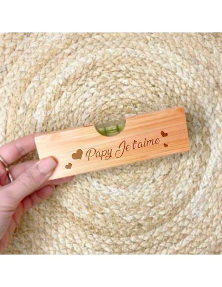 Décapsuleur niveau à bulle multifonction personnalisé 'Papy Je t'aime'